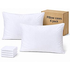 White Pillow Cases Queen-4 pack for $4