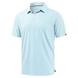 G Gradual Men's Moisture-Wicking Short Sleeve Striped Golf Polo Tee (various) $13.99 + Free Shipping w/ Prime or on $35+