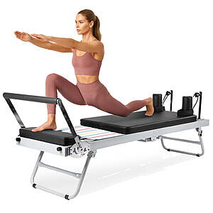 $199 - PRCTZ Folding Pilates Reformer Machine for Home Gym – Full Body Workout & Core Strength Trainer