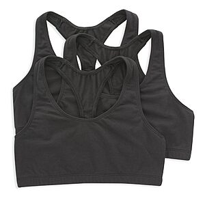 $7.49 AC - Hanes Racerback Bralette 3-Pack, Stretch Cotton Knit Low-Impact Bra, Moisture-Wicking Cotton T-Back Bra Top (various)