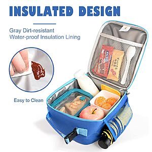 $10 FS Prime or $35 Amazon CaCTOUR Lunch Box Kids,Premium Insulated Lunchbox for Girls Boys,Soft Mini Cooler Bag Back to School Thermal  Blue or Purple