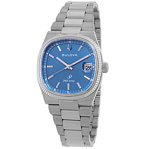 BULOVA Super Seville Sweeping Quartz 262kHz Blue Dial Men's Watch $379