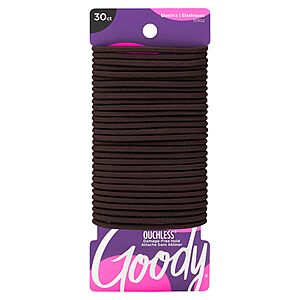 30-Count Goody Ouchless 4MM Elastic Hair Ties (Brown) $2.82 w/ S&S + Free Shipping w/ Prime or on $35+