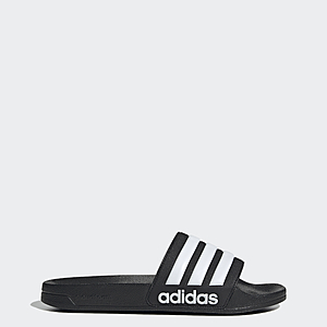 adidas men Adilette Shower Slides (Core Black / Cloud White) $9.6