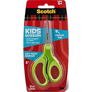 Scotch 5" Kids Pointed Tip Scissors w/ Soft Touch Grip $1.99 + Free Shipping w/ Prime or on $35+