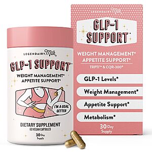 Legendairy Milk GLP-1 Appetite & Weight Management Support, 60 Capsules $19.99