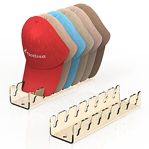 2-Pack Hat Organizer for Baseball Caps Racks (Amber) $6.68 + Free Shipping w/ Prime or on orders over $35