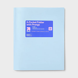 up&up Poly Number 2 Pocket Plastic Folder with Prongs Pastel Colors - $.50 @ Target