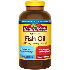 [SnS, AC] $24.83* | 2 × 320-Count Nature Made Burp-Less Fish Oil 1000mg Softgels ($12.41 each) at Amazon
