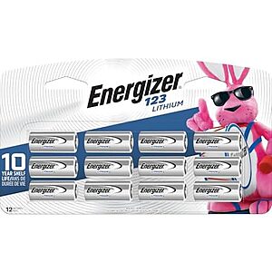 [SnS, AC] $13.30* | 12-Pack Energizer 123 Lithium Batteries at Amazon ($1.11 each)
