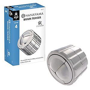 Hanayama Cylinder Cast Metal Disentanglement Brainteaser Puzzle (Level 4) $11.42 + Free Shipping w/ Prime or on $35+