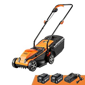LawnMaster CLM2413A Cordless 13-Inch Lawn Mower 24V Max with 2X4.0Ah Battery and a Charger $72.34