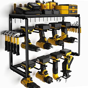 Spampur 3-Layer Heavy Duty Metal Tool Organizer Wall Mount (8 Drill Holder) $19.99 + Free S&H w/ Prime or $35+