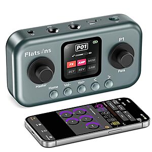 [Prime] Flatsons P1 Portable Multi-Effects Guitar & Bass Pedal Processor w/ 80+ Effects, Amp Modeling & Built-In Tuner (Vintage Blue) $49.99 + Free Shipping