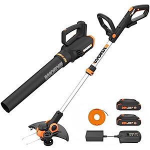 WORX 20V 12" Cordless String Trimmer & 360CFM Leaf Blower Kit (WG928) $96 + Free S&H