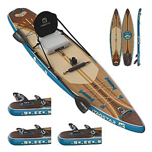 iTAOSTAR Wild 11'×36"/11'6"×34"/12'6"×33" Inflatable Paddle Board with Seat, 5 Fins, Stand Up Paddle Board with Premium SUP Accessories $195.99