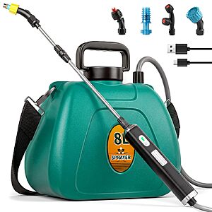 Battery Powered Garden Sprayer 2 Gallon, 7.4V High Pressure Rechargeable Weed... $29.99 + Free Shipping w/ Prime or on $35+