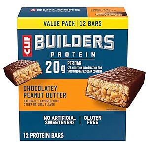 [SnS, AC] $12.64* | 12-Pk 2.4-Oz CLIF BUILDER'S Protein Bars (Chocolate Peanut Butter) at Amazon ($1.05 each)