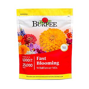 $4.64: Burpee Fast Blooming Wildflower Seed Mix, 25,000 Non-GMO Seeds, 14 Flower Varieties at Amazon