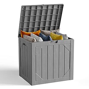 30-Gallon  MAKE CHANGES Lockable Resin Deck Storage Box (Grey) $19.99 + Free Shipping w/ Prime or on $35+