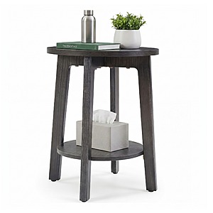 2-Tier CONCETTA Round Side Table Nightstand (Gray) $18 + Free Shipping w/ Walmart+ or on $35+