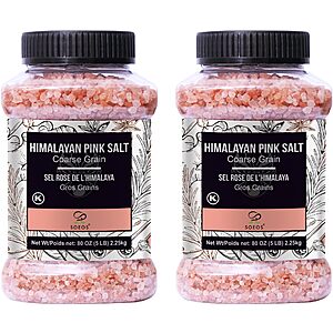 2-Count 80-Oz Soeos Himalayan Pink Salt (Coarse Grain) $14.98 w/ S&S + Free Shipping w/ Prime or on $35+