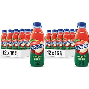 (2) 12-Pack 16-Oz Snapple Apple Juice Drink $18.78 (78c Ea) w/ S&S + Free Shipping