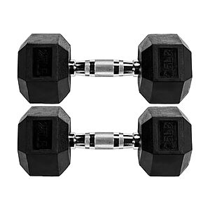 $39.99 | 25-lb Fitvids Rubber Encased Hex Dumbbell (Pair) at Woot!