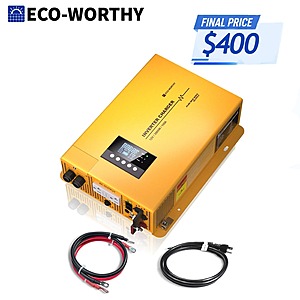 ECO-WORTHY 3000W 12V Pure Sine Wave Inverter Charger 12V DC to 120V AC Converter $400 + FS