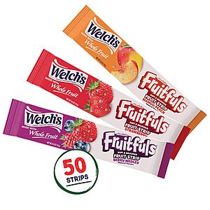 $11.30 or less S&S CLIP Q (BACK TO SCHOOL) Welch's Fruit  Fruitfuls - Variety Pack - 0.5 Oz - 50 Pack