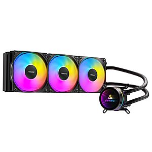 Antec Luna 360 ARGB AIO Liquid CPU Cooler, 3x120mm PWM ARGB Fans, Infinity Mirror Pump Head Design, Intel LGA 1700/1851 & AMD AM4/AM5 @ $40