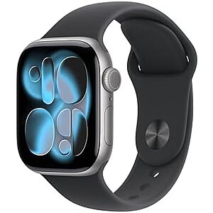 $327 | Apple Watch Series 11 [GPS + Cellular 42mm] Smartwatch with Space Gray Aluminum Case with Black Sport Band - S/M at Amazon