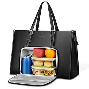 15.6" Matein PU Leather Laptop Tote Bag w/ Insulated Lunch Compartment (Various Colors) $13.99 + Free Shipping w/ Prime