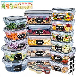 55-Piece Soulgenix Airtight Food Storage Container Set w/ Lids & Reusable Bags $24.29 + Free Shipping w/ Walmart+ or on $35+