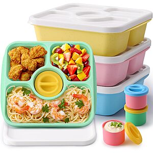 4-Pack Sunhanny Bento Box Stack Containers w/ Sauce Cups (Pastel) $6.99 + Free Shipping w/ Prime or on $35+