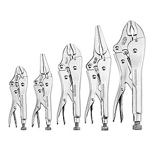 5-Piece WORKPRO Locking Pliers Set w/ Curved Jaw & Long Nose $19.39 + Free Shipping w/ Prime or on $35+