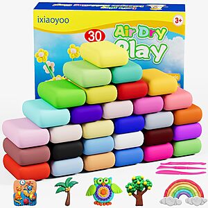 30-Color Ixiaoyoo Air Dry Modeling Clay w/ Sculpting Tool $5.99, 100-Color $10.99 + Free Shipping w/ Prime or on $35+