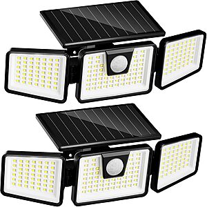 2-Pk 3000-Lumen INCX Solar Outdoor Motion Sensor Flood Lights (Black) $11.96 + Free Shipping w/ Prime or on $35+