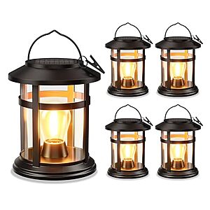 4-Pack BONLION Hanging Solar Lanterns Outdoor LED Lights (Warm White) $27.99 + Free Shipping w/ Prime or on $35+