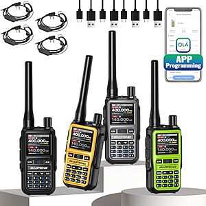 4-Pack Baofeng UV-5R Mini Dual PTT Ham Radio Walkie Talkies w/ NOAA, 999CH & USB-C Charging $34.99 + Free Shipping w/ Prime or on $35+
