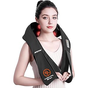 AMZPONY Cordless Rechargeable Shiatsu Neck & Back Massager w/ Heat $19.49 + Free Shipping w/ Prime or on $35+