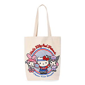 Women's 13.5" Tote Bag, Natural Canvas (Various - Hello Kitty, KPop Demon Hunters, Bluey, and MORE) - $6.50
