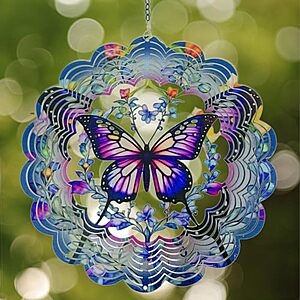 [Prime] 12" Eandisom 3D Hanging Butterfly Outdoor Wind Spinner $8.74 + Free Shipping