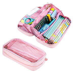 $6.59 FS WALMART+ Deli Pencil Case for Kids,Large Capacity Foldable Pencil Pouch with 4 Compartments, School Supplies Organizer Bag