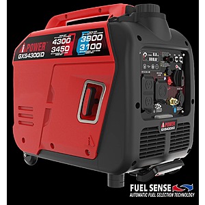 4300W Dual Fuel A-iPower GXS4300iD Inverter Generator $630 + Free Shipping