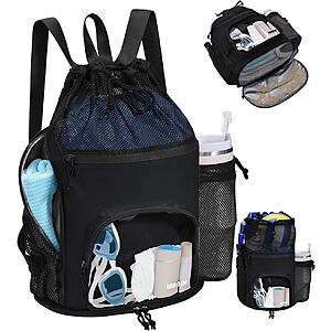 WANDF 21L Mesh Swim Backpack w/ Wet Pocket & Tumbler Side Pocket (various colors) $9.49 + Free Shipping w/ Prime or on $35+
