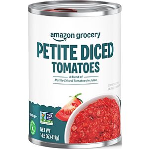 14.5-Oz Amazon Grocery Petite Diced Tomatoes $0.66 w/ S&S + Free S&H w/ Prime or $35+
