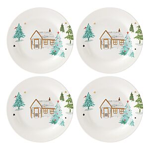 Lenox 890753 Balsam Lane 4-Piece Tidbit Plate Set, Christmas Drinkware, Holiday Hosting $14.97