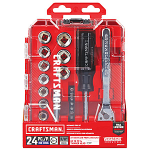 Craftsman VERSASTACK 24-Piece Metric 3/8" Drive Mechanics Tool Set w/ Hard Case (CMMT12111) $19.98 + Free Store Pickup at Lowe's or Free Shipping on $35+