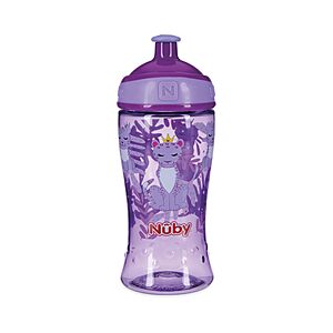 Nuby Printed Kids Pop Up Sipper Water Bottle - 12 oz, variouse colors $6.29